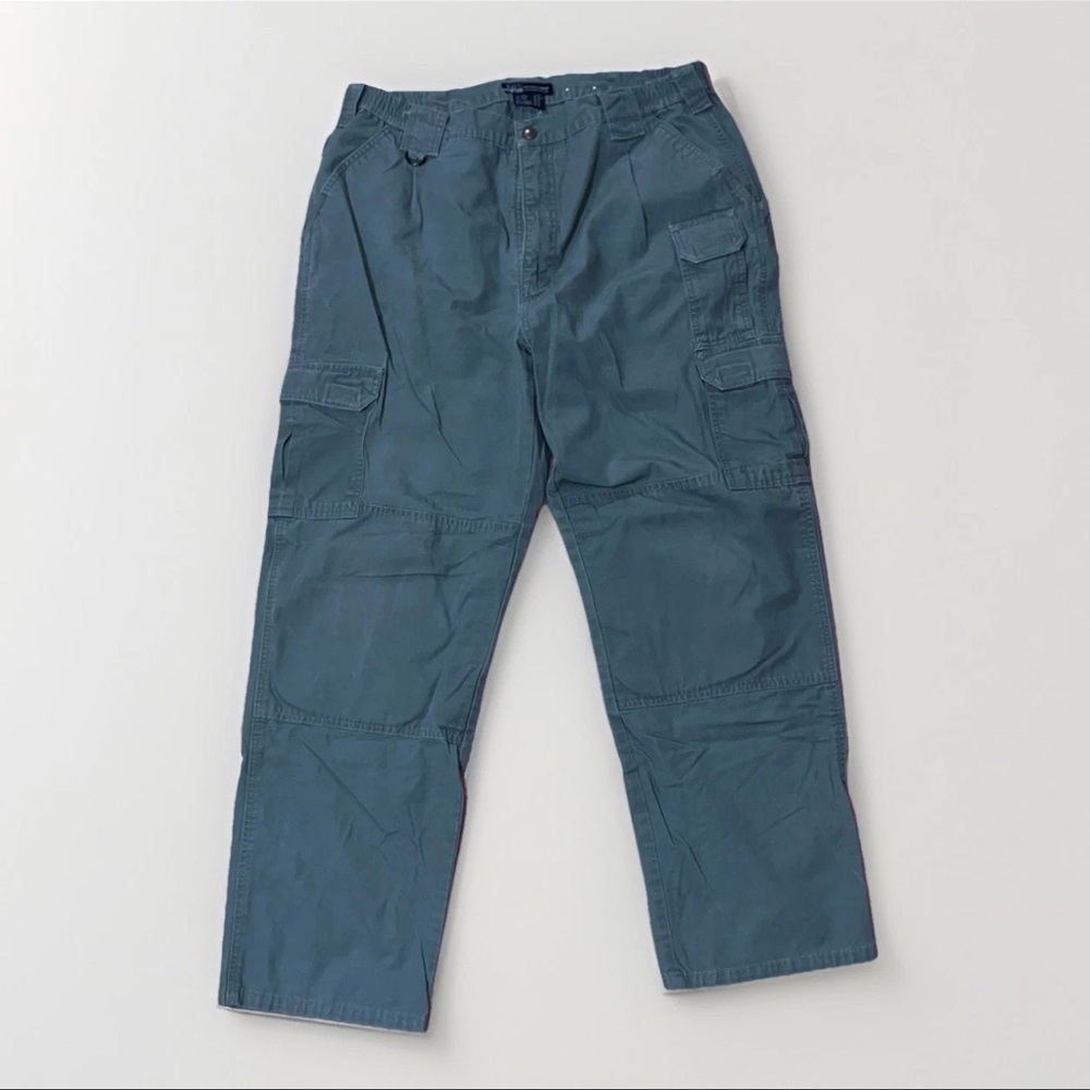 5.11 Tactical Men's Cotton Canvas Pants Style 74251 38x32 Green Double Knee Pads
